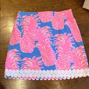 Lilly Pulitzer Pink and Blue Pineapple Mini Skirt